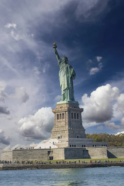 Sky Colors Background Statue Liberty New York City — Stock Photo, Image