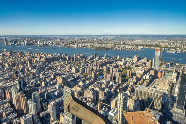 Increíble Vista Aérea Del Horizonte Manhattan Hermoso Día Ciudad Nueva —  Fotos de Stock