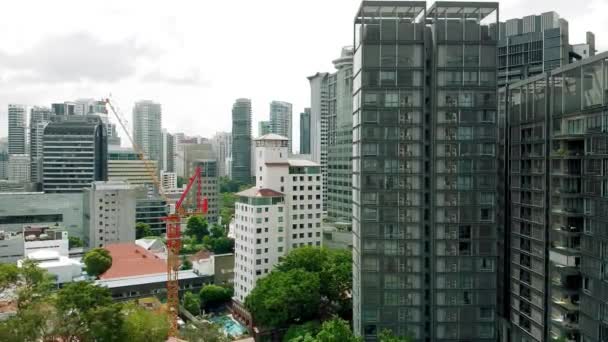 Luftaufnahme der Emerald Hill Road in Singapur. Häuser und Gebäude aus Drohnen. Zeitlupe — Stockvideo