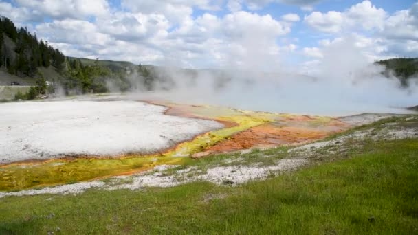 Midway Geyser Basin, Yellowstone National Park, Wyoming, USA — Stock Video