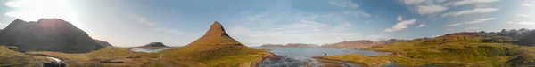 Vista Panorámica Aérea Del Paisaje Montañoso Kirkjufell Islandia Mirador Del —  Fotos de Stock