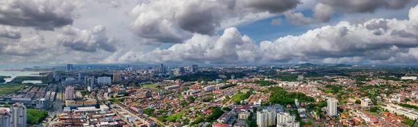 Malacca Malaysia Flygfoto Solnedgång Panoramautsikt Över Staden — Stockfoto