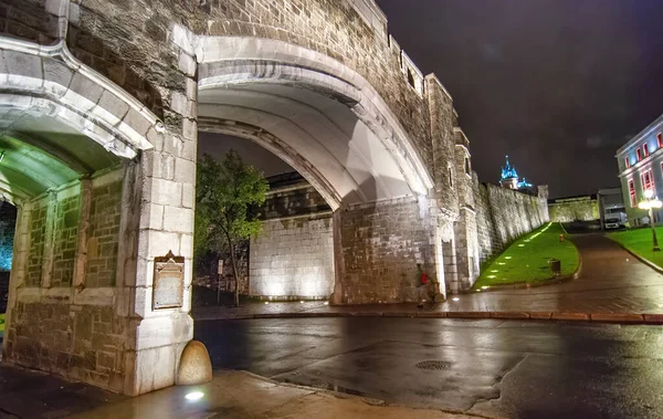 Porte Jean Quebec City Vista Para Cima Noite Canadá — Fotografia de Stock