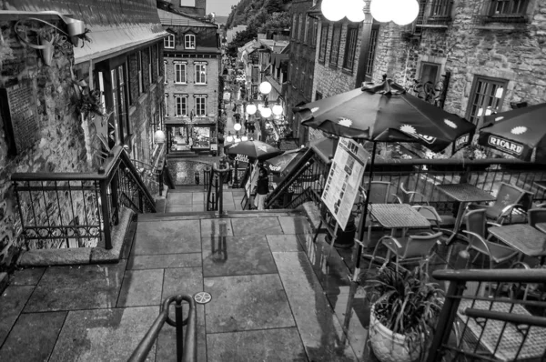 Quebec City Canada August 2008 Central City Streets Rainy Summer — Stock Photo, Image