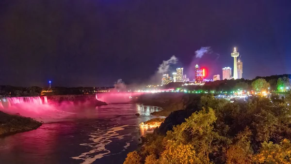 Niagara Falls Nuit Canada Spectacle Lumineux — Photo