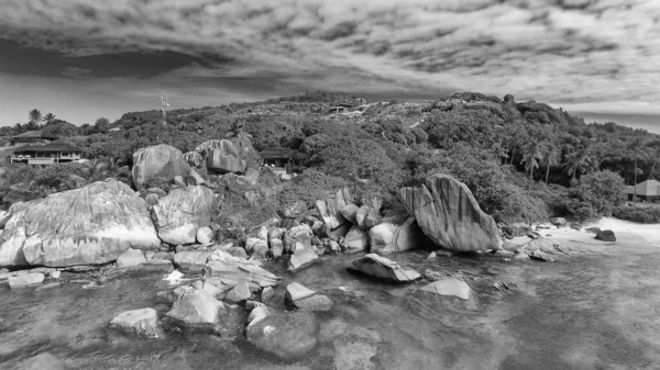 Digue Seychellen Luftaufnahme Der Küste Aus Der Drohnenperspektive — Stockfoto