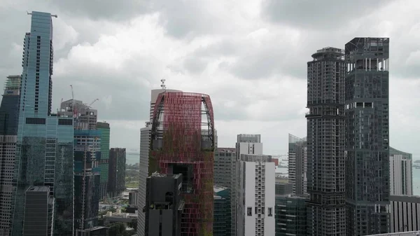 Singapore Januari 2020 Flygfoto Över Stadens Skyskrapor Från Ett Tak — Stockfoto