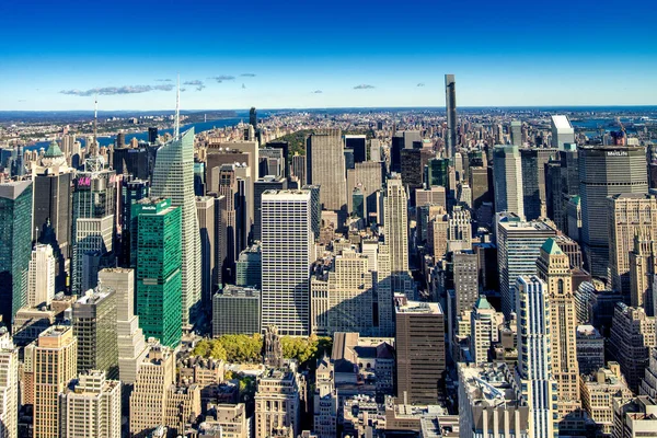 Nueva York City Octubre 2015 Vista Aérea Del Midtown Manhattan —  Fotos de Stock