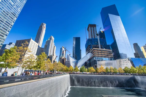 New York City October 2015 Street View Downtown Manhattan Skyscrapers — Stock Photo, Image