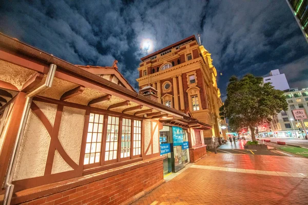 Auckland August 2018 City Buildings Waterfront Night — Stock Photo, Image