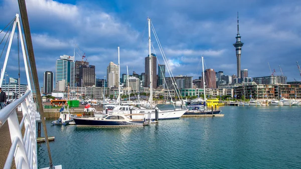 Auckland Août 2018 Auckland Bateaux Bord Eau Par Une Belle — Photo