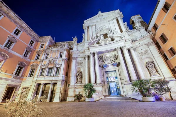 Rome Italië Juni 2014 Nachtzicht Del Corso Gebouwen — Stockfoto