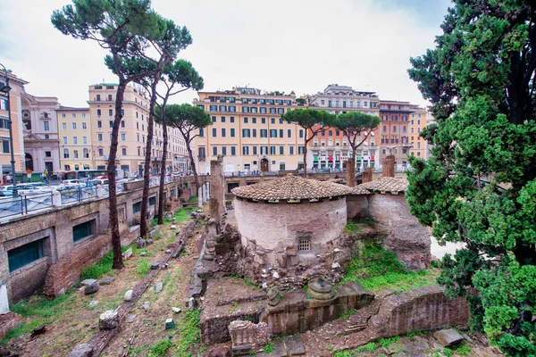 Rome Italië Juni 2014 Oude Ruïnes Van Trajanforum Foro Traiano — Stockfoto