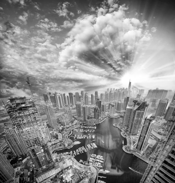 Dubai Marina Sunset Aerial Skyline Uae — Stock Photo, Image