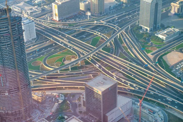 Dubai Emirados Árabes Unidos Dezembro 2016 Vista Aérea Pôr Sol — Fotografia de Stock