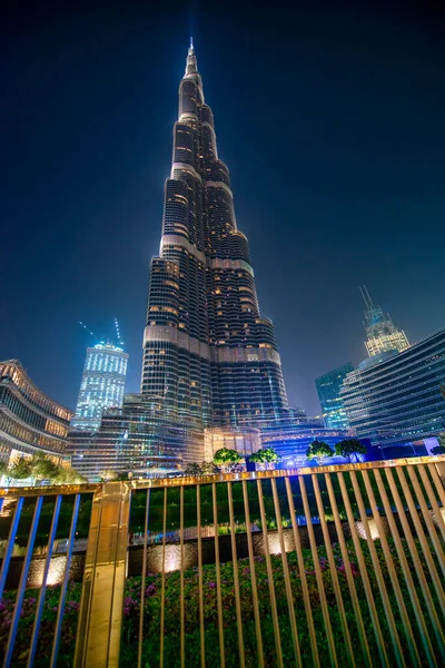 Dubai Bae Aralık 2016 Burj Halife Bölgesinin Gece Dış Görünüşü — Stok fotoğraf