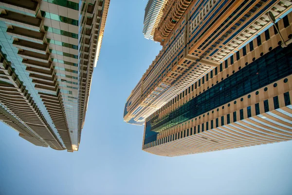 Dubai Vae December 2016 Dubai Marina Bij Zonsondergang Wolkenkrabbers Langs — Stockfoto