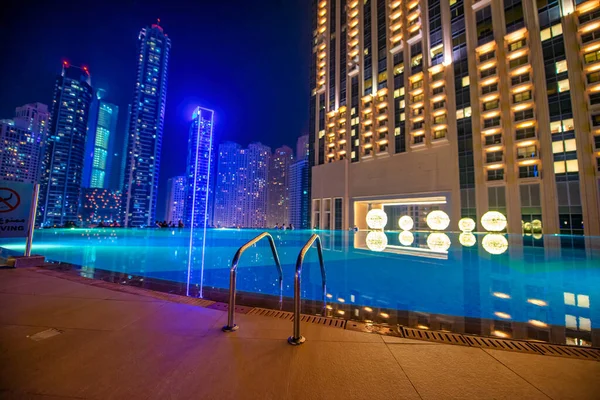 Dubai Förenade Arabemiraten December 2016 Dubai Marina Natten Utsikt Från — Stockfoto