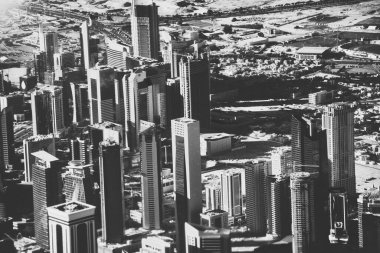 Doha şehir merkezinin havadan görüntüsü, Katar.