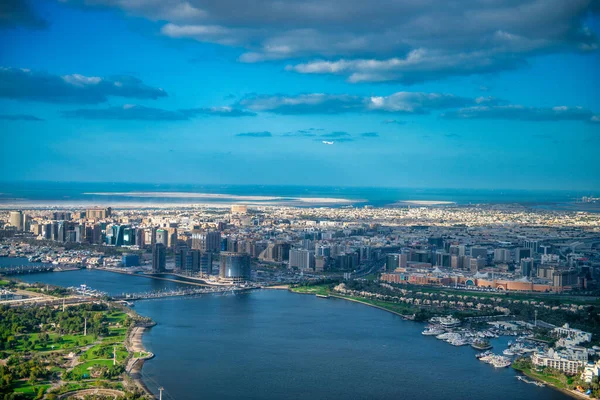 Dubai Emiratos Árabes Unidos Diciembre 2016 Vista Aérea Dubai Creek — Foto de Stock