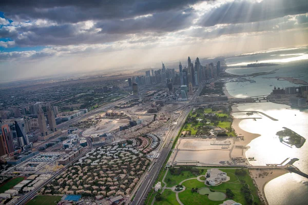 Dubai Uae December 2016 Повітряний Вид Дубай Вертольота Під Час — стокове фото