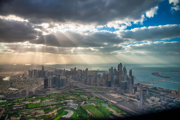 Dubai Emiratos Árabes Unidos Diciembre 2016 Vista Aérea Del Centro —  Fotos de Stock