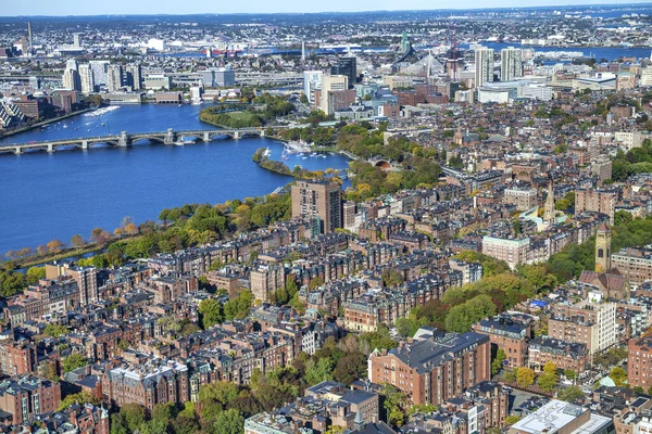 Boston Oktober 2015 Prachtige Lucht Stad Skyline Van Een Hoge — Stockfoto
