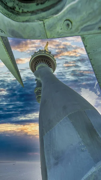 Sunset Sky Sett Utifrån Insidan Frihetsgudinnan New York Arm Och — Stockfoto