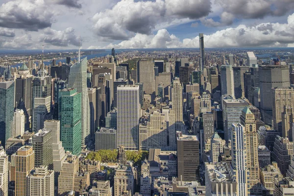 Increíble Vista Aérea Del Horizonte Manhattan Hermoso Día Ciudad Nueva —  Fotos de Stock