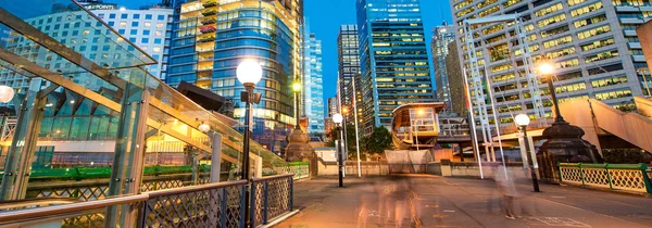 Sydney Novembro 2015 Sydney Darling Harbour Noite Com Edifícios Cidade — Fotografia de Stock