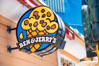 LAS VEGAS, NV - JULY 1, 2018: Ben & Jerry Ice Cream Shop along The Strip on a sunny day.