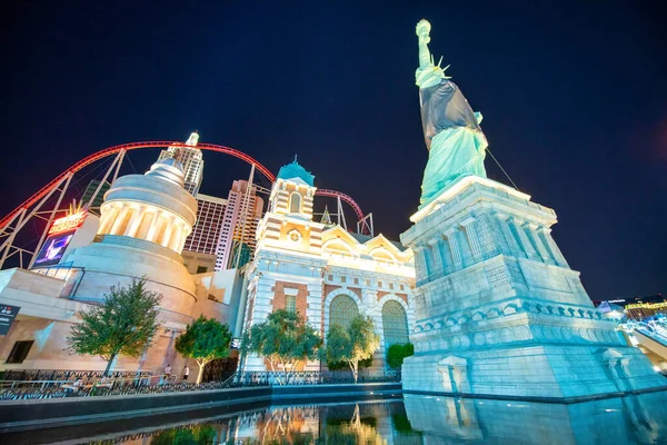 Las Vegas Haziran 2018 Strip Teki New York Hotel Gece — Stok fotoğraf