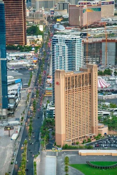 Las Vegas June 2018 Sunset Aerial View Casinos Hotels Strip — Stock Photo, Image