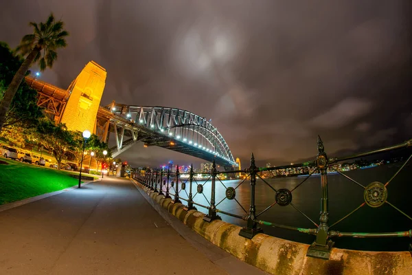 Nattlige Helvinkel Fra Sydney Harbour Bridge Australia – stockfoto