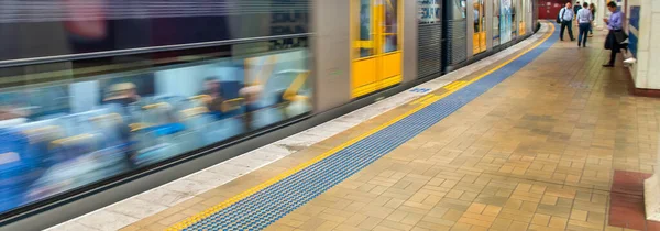 Sydney Australia November 2015 Fast Moving Subway Train City Center — Stock Photo, Image