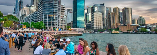 Sydney Autriche Novembre 2015 Coucher Soleil Relaxant Circular Quay — Photo