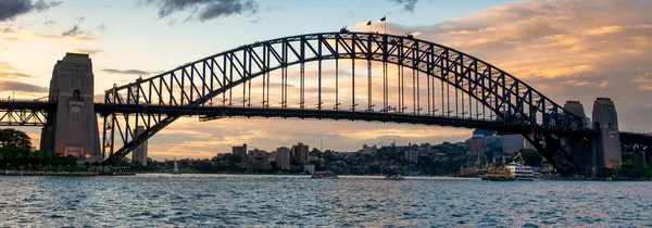 Сиднейский Мост Харбур Закате Австралия — стоковое фото