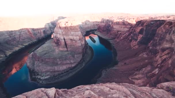 Beautiful Horseshoe Bend on a sunset sunset, Σελίδα, Αριζόνα, ΗΠΑ — Αρχείο Βίντεο