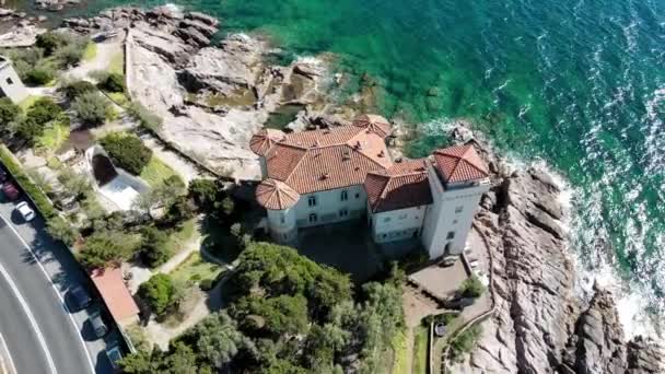Increíble vista aérea de la costa de Livorno, Toscana — Vídeo de stock