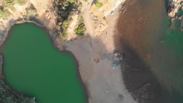 Widok z powietrza na plażę Terranera na wyspie Elba, Włochy — Wideo stockowe