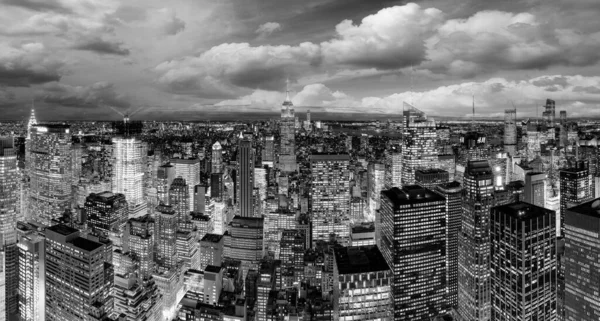 Nueva York City Diciembre 2018 Manhattan Sunset Skyline City Rooftop — Foto de Stock