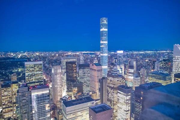 New York City Décembre 2018 Skyline Nocturne Midtown Manhattan Vue — Photo