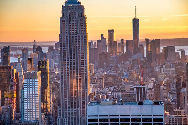 Midtown Manhattan Panorama Soumraku New York City — Stock fotografie