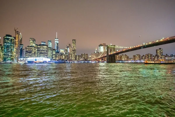 Nueva York City Diciembre 2018 Horizonte Del Bajo Manhattan Puente — Foto de Stock