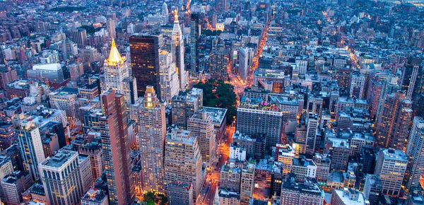 Vista Aérea Del Horizonte Manhattan Ciudad Nueva York —  Fotos de Stock