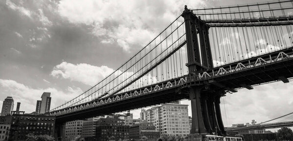 NEW YORK CITY - JUNE 2013: Manhattan Bridge on a sunny summer day.