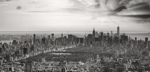 Vista Aérea Incrível Manhattan Skyline Helicóptero Nova York — Fotografia de Stock