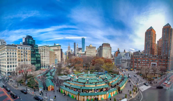 Nueva York City Diciembre 2018 Vista Aérea Manhattan Union Square — Foto de Stock