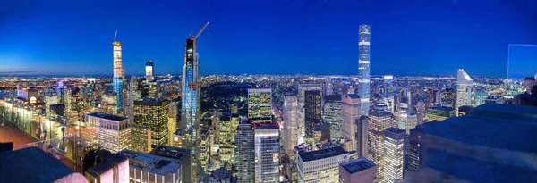 Nueva York City Diciembre 2018 Manhattan Sunset Skyline City Rooftop — Foto de Stock