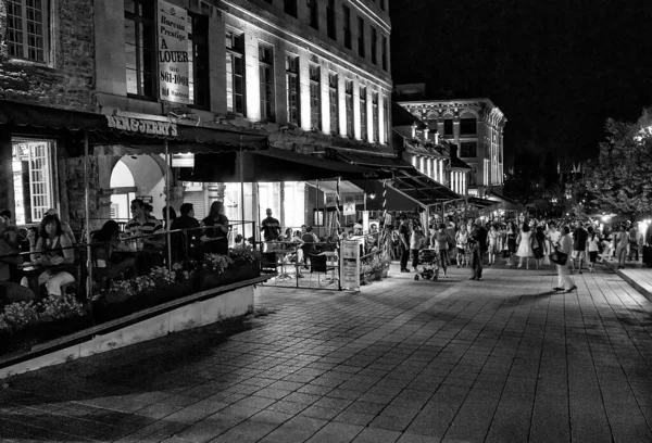 Montreal Canada August 2008 Stadsstraten Met Toeristen Nachts Het Zomerseizoen — Stockfoto